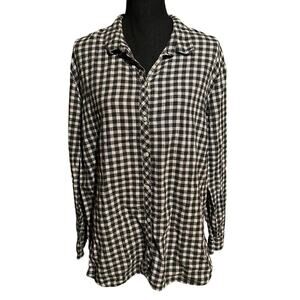 Eddie Bauer Plaid Button Front Light Flannel Shirt Women's Plus 2XL